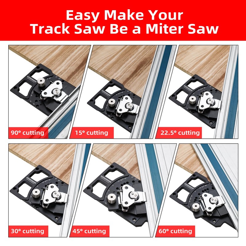 GOINGMAKE Adjustable Angle Track Saw Square with -60° to 60°