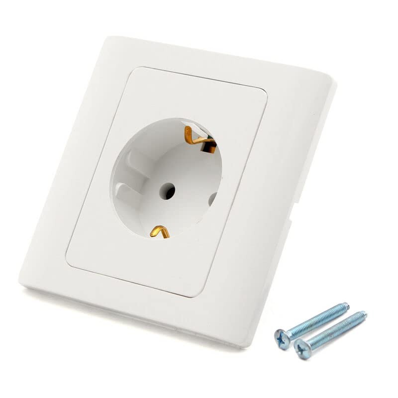 Single EU German Standard Electrical Plug Socket Wall Power Outlet