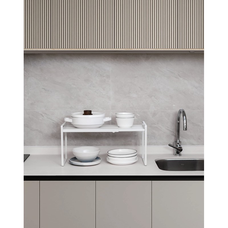 Nxconsu Expandable Cabinet Shelf Organizer Riser for Kitchen Pantry Cupboard