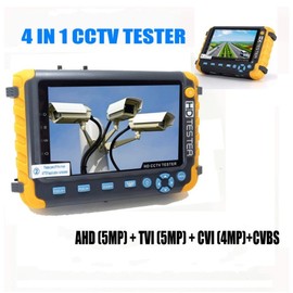 5 Inch CCTV Tester 8MP AHD 8MP TVI 8MP CVI CVBS Coaxial HD Video Monitor Tester Analog Video Test UTP Cable Test VGA/HDMI Input DC12V Output Camera Tester