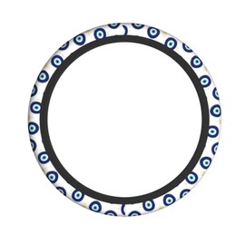 Blue Evil Eyes Magic Moon Steering Wheel Cover Car Accessories Cute for Women Girls Girly Universal 15 Inch Neoprene Auto Interior Decor Anti Slip Car Truck Protector