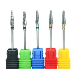 5pcs Φ2.35mm Shank Tungsten Steel Nail Drill Bits Fine-Handled Multi-Pattern Grinding Head 3/32" Polishing Heads for Multi-Purpose