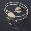 Avalaya Polished Gold Tone Triple Circle Upper Arm, Armlet Bracelet