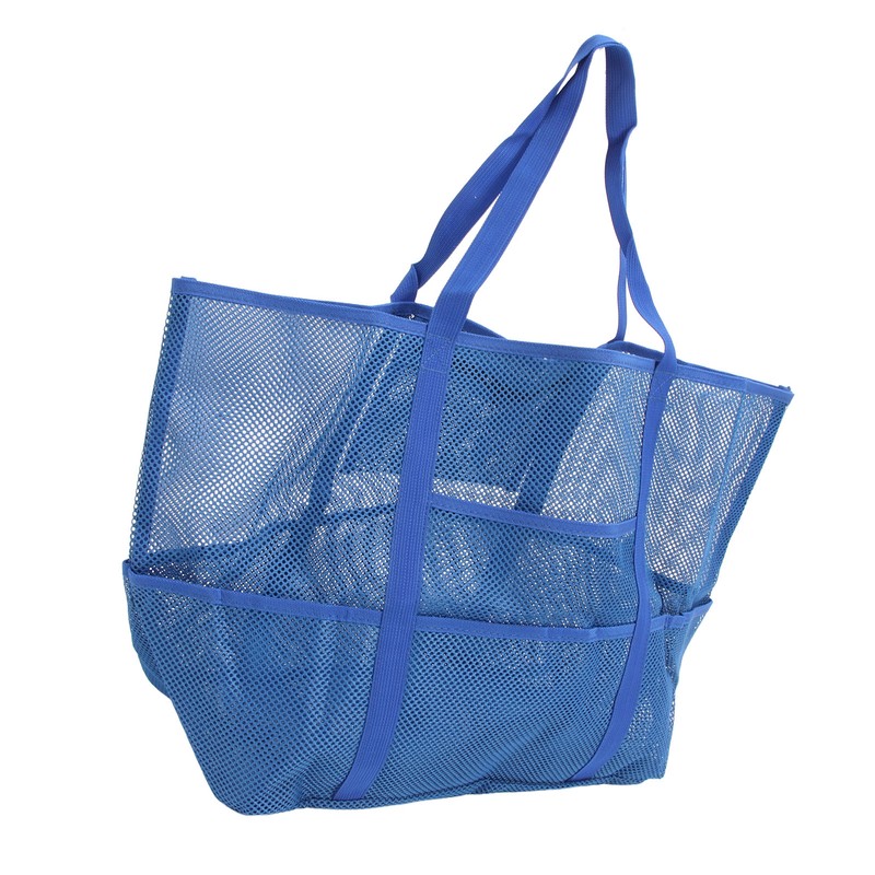 Mesh Beach Bag with 8 Pockets Waterproof Large Capacity Portable