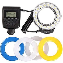 Polaroid 18 Super Bright Macro SMD LED Ring Flash & Light Includes 4 Diffusers (Clear, Warming, Blue, White) For The Canon, Nikon, Panasonic, Olympus, Pentax SLR Cameras (Will Fit 49,52,55,58,62,67,72,77mm Lenses)
