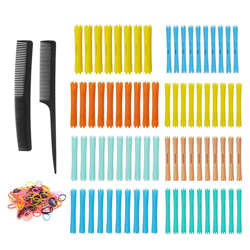 Hair Roller, Flexible Curling Rod Set with Comb, 8 Different