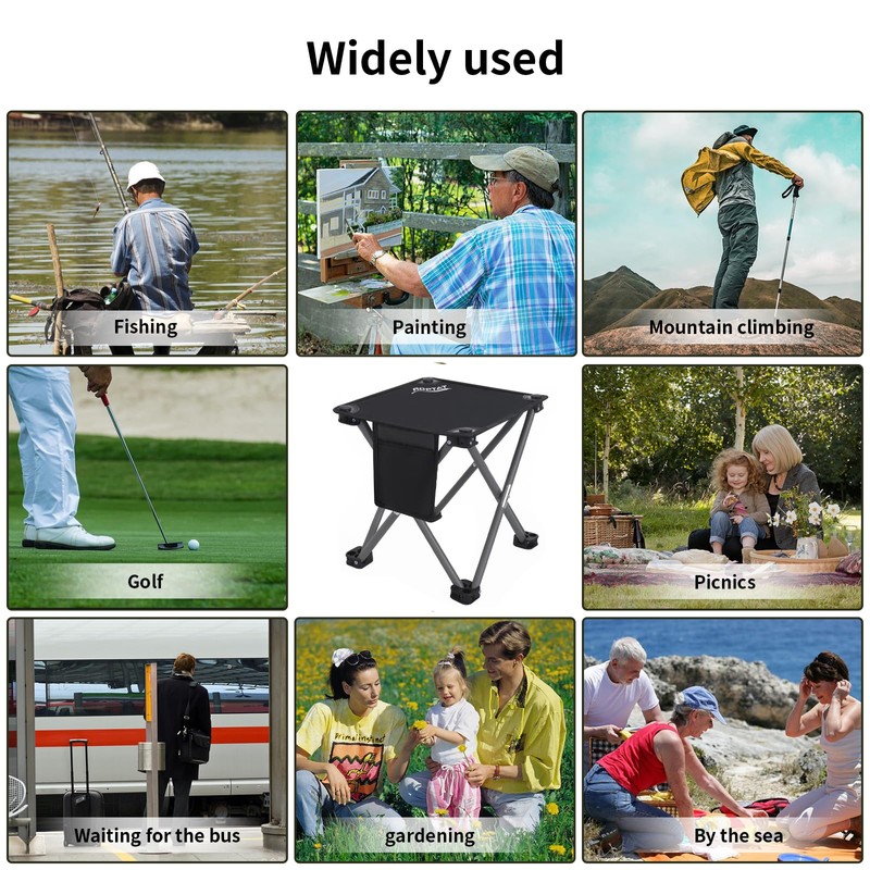 Roptat Camping Stool,Portable Folding Compact Lightweight Stool Seat for Camping
