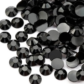 pilviz 0.1 inch (3 mm) Line Stones, 2000 Pieces, Acrylic Nail Decoration, Parts, Polymer Decoration, Fan, Handmade Material, Pressuriz, Resin, 87 Black