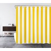 LB Yellow White Striped Shower Curtain, Simple Geometric Art, Anti-Mould,