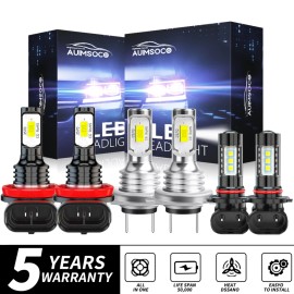 AUIMSOCO For Chevy Malibu LT LTZ 2013 2014 2015 6X LED Headlight High Low Fog Light Bulbs