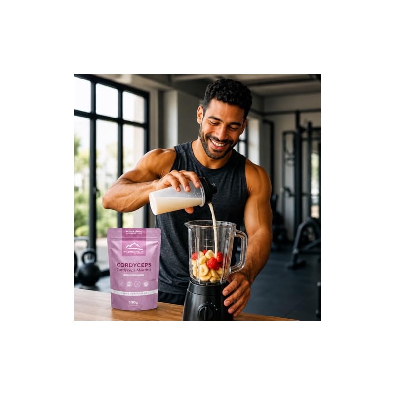 Wildmountain Cordyceps Militaris en Polvo 100g Hongo Adaptógeno | Suplemento