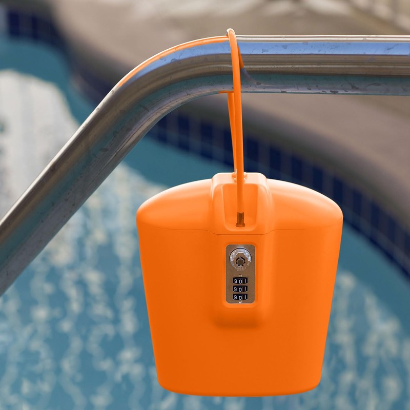 SAFEGO Portable Indoor/Outdoor Lock Box Safe with Key and Combination