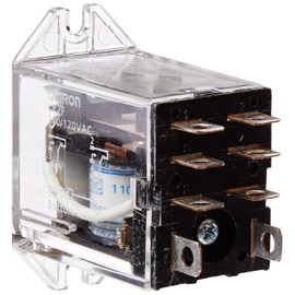 Omron LY2F-AC110/120 (PACK OF 2) General Purpose Relay,Double Pole Double Throw Contacts, 9.9 to 10.8 mA at 50 Hz and 8.4 to 9.2 mA at 60 Hz Rated Load Current,