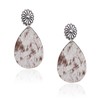 Rustic Couture's Western Cowhide Earrings for Women Cowgirl Teardrop Oval