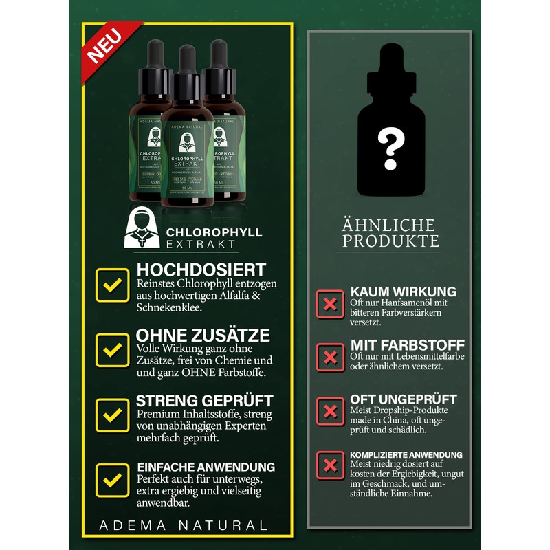 Adema Natural® - Chlorophyll Extract Drops - Extremely Green Liquid