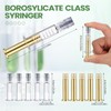 Nuanchu 20 Pcs 1ml Borosilicate Glass Syringes with Gold Metal