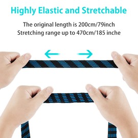 5PCS Bungee Cords with Hooks, Heavy Duty 6.6ft /2m Long Bungee Straps, Weatherproof & UV-Resistant, Anti-slip Elastic Bungee Straps for Securing Tarps, Luggage, Tents, Bikes, Garden Furniture (5Pcs)