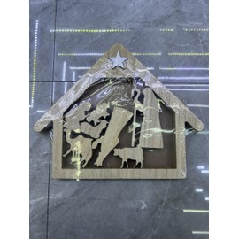 Wooden Nativity Scene Sets Christmas Indoor Decor - Wooden Hand Painted Holy Family Figure Religious for Home Jesus Office Desk Mantle Shelf Tabletop Display Xmas Party Christmas Decorations