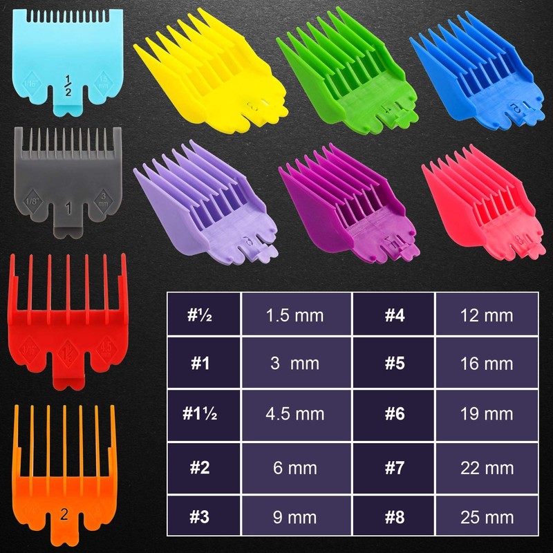 Pack of 10 Colourful Hair Trimmers Border Comb Combination Cutting