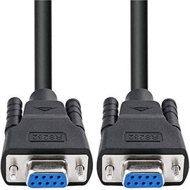 DTECH DB9 RS232 Serial Null Modem Cable Female to Female Full Handshaking 7 Wire Crossover for Data Communication 0.5M