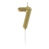 Metallic Number 7 Party Pick Candle - 4.7" | Gold