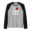 I Heart (Love) Candy Canes Winter Peppermint Christmas Raglan Baseball