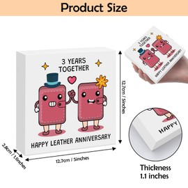 3rd Anniversary Plaque Gifts for Wife Husband Wood Box Sign Decor Happy 3 Year Anniversary Romantic Gift for Women Men Boyfriend Girlfriend Wedding Christmas Valentines Day Gift for Him Her Couple