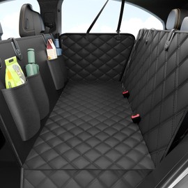 Elouta Dog Car Seat Cover for Back Seat,100% Waterproof Scratch Proof Nonslip Seat Cover,600D Heavy Duty Scratch Soft Dog Hammock for Car for Cars Trucks and SUVs Grey