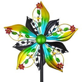 Gronhof Garden Wind Spinners, 13" Double-Sided Metal Kinetic Wind Sculptures Yard Art for Outdoor Lawn & Patio Decor