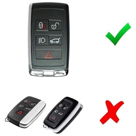 iJDMTOY Black Soft Silicone Key Fob Cover with White/Red Buttons Compatible with Land Rover 2018-up Range Rover, Sport, Evoque, Defender, Discovery Intelligent Smart Key