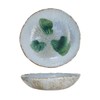 Creative Co-Op Stoneware Bowl with Reactive Crackle Glaze, Green and