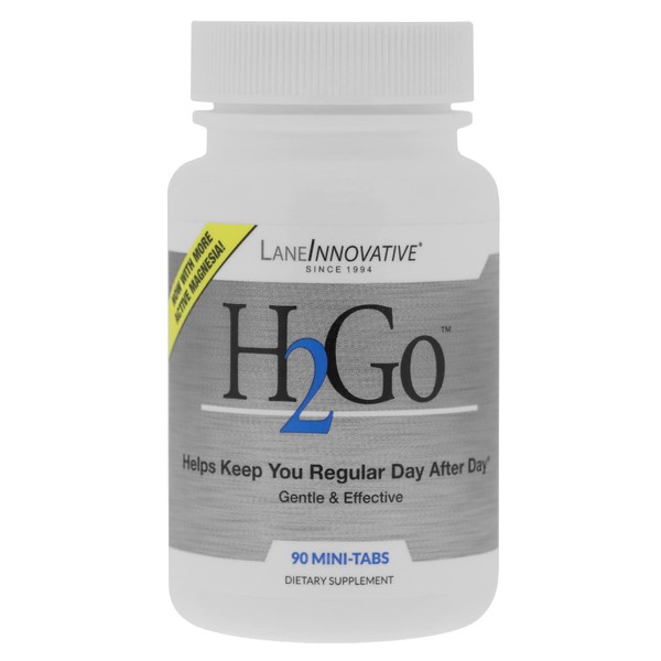 Lane Innovative - H2Go, Helps Relieve Constipation and Irregularity, Gentle and Effective, Natural Mineral Supplement, Supports Colon and Digestive Health, No Artificial Irritation (90 Mini-tabs)