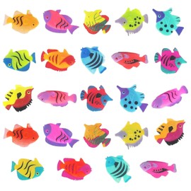 24 Pieces of Tropical Fish, Marine Life Decorative Fish, Simulated Sea Animal Models, Mini Ocean Fish, Soft Plastic Children's Toys, Beach Theme Party Supplies（Color random）