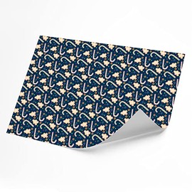 Gingerbread and Candy Canes - Christmas Wrapping Paper, Gift Wrap (Pack of 5 Sheets) by Finger prints