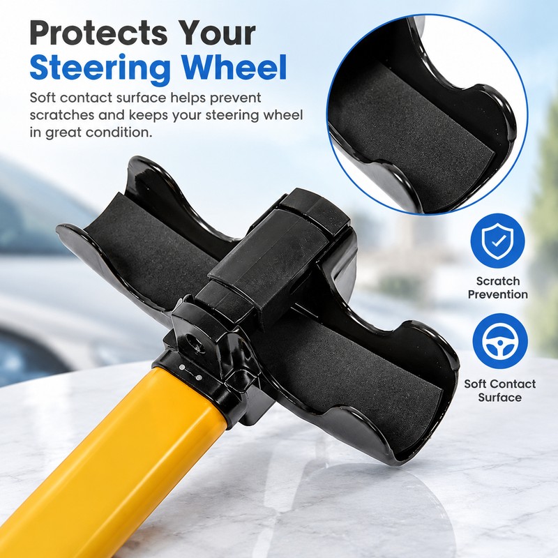 Car Steering Wheel Lock for Vehicle Security – Durable Anti-Theft