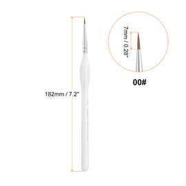 QUARKZMAN Detail Brush 8 mm Tip 182 mm Length Nylon Hair Miniature Painting Brush for Watercolour Oil Acrylic Painting (00#), White
