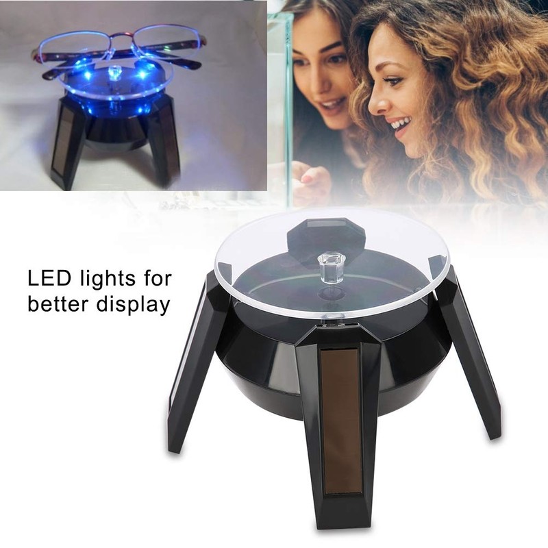 Semme Solar Turntable,Solar Rotating Display Stand, 360° Rotating Turntable with