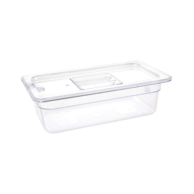 Vogue U233 Polycarbonate 1/3 Gastronorm Container, Clear, 100 mm Length,