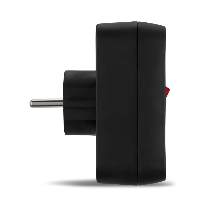 Rev Ritter 00135171 Adaptor 2+1 with Switch Black