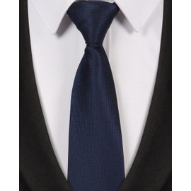 Beaface Men's Tie Zipper Ties for Men Pretied Neckties Adjustable Men Ties Business Wedding Formal Ties (Navy)