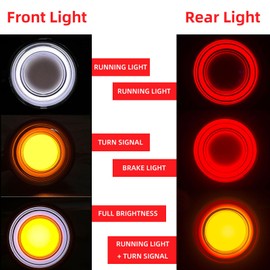 FATECIM - 4 luces traseras LED para motocicleta, 40 luces de giro, luces de freno, luces traseras para motocicleta, luces traseras delanteras, intermitentes para Bobber, Harley Honda, Yamaha, Suzuki, Kawasaki, Chopper, negro