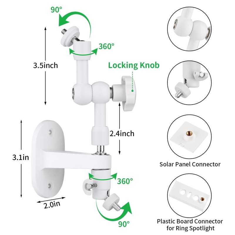 2-in-1 Wall Mount for Solar Panel, Stick Up Cam Battery,