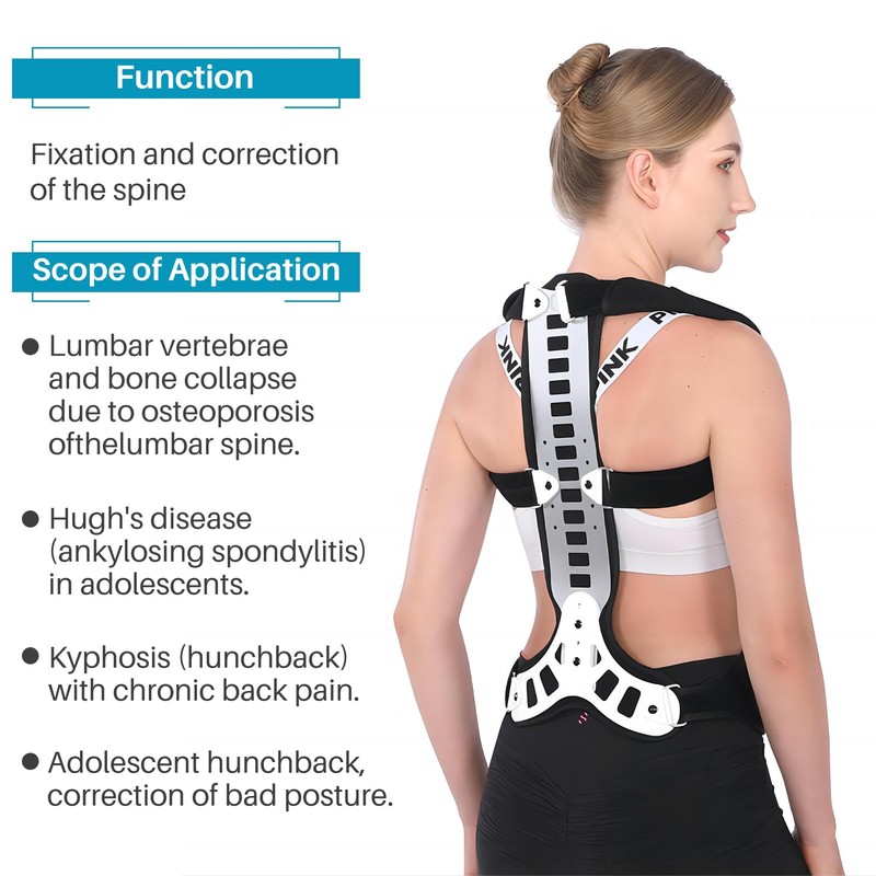 SISYUJIK Posture Corrector Back Support for Hunched Back, Kyphosis and