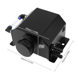 DriSentri Universal Aluminum 1L Coolant Overflow Tank, Polished, Black