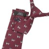 DQT Men's Embroidered Dog Design Novelty Classic Tie (Burgundy English