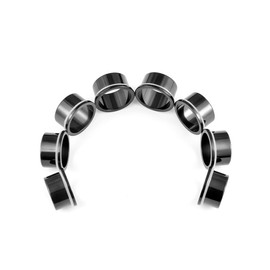 Kolach Precise Dimensions Black | Silver Stainless Steel Set O-Ring Ear Plugs Tunnels Gauges Stretcher Piercings Kit