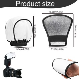 AOEVUIR 2 Stück Universal Blitz Diffusor Mini Blitz Reflektor 2 in 1 Blitz Reflektor Leichter Speedlite-Softbox-Diffusor Universal Stoff Diffusor Silber