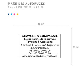 Trodat Metal Line 5206 Self-Inking Ink Pad - Personalise Stamp with Desired Text - 8 Lines - 56 x 33 mm