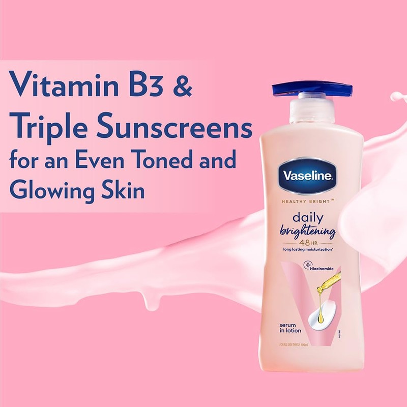 Vaseline Healthy Bright Daily Brightening Body Lotion, 400 ml, with
