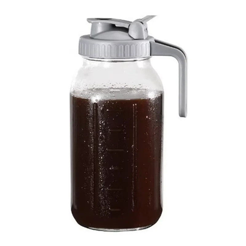 64 oz Glass Pitcher with Airtight Lid – Wide Mouth